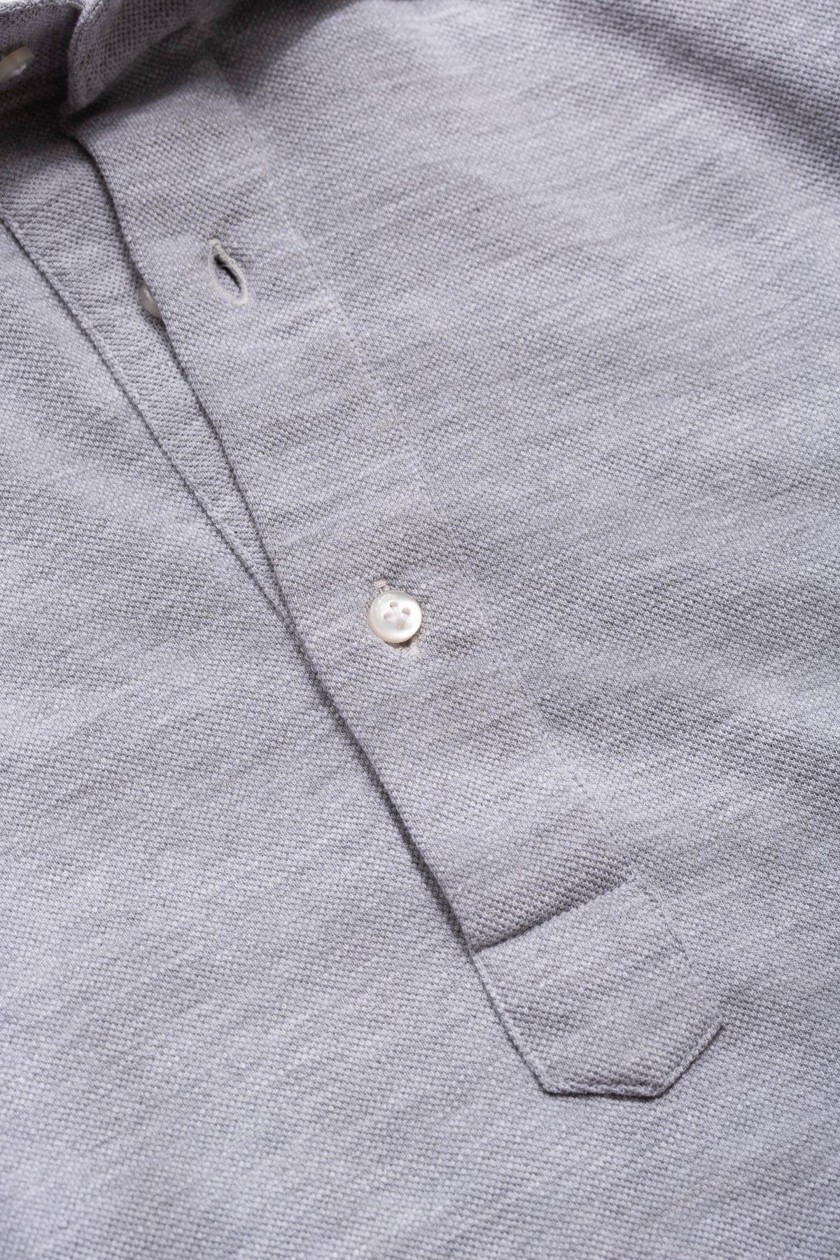 Grey popover polo shirt - Made in Italy