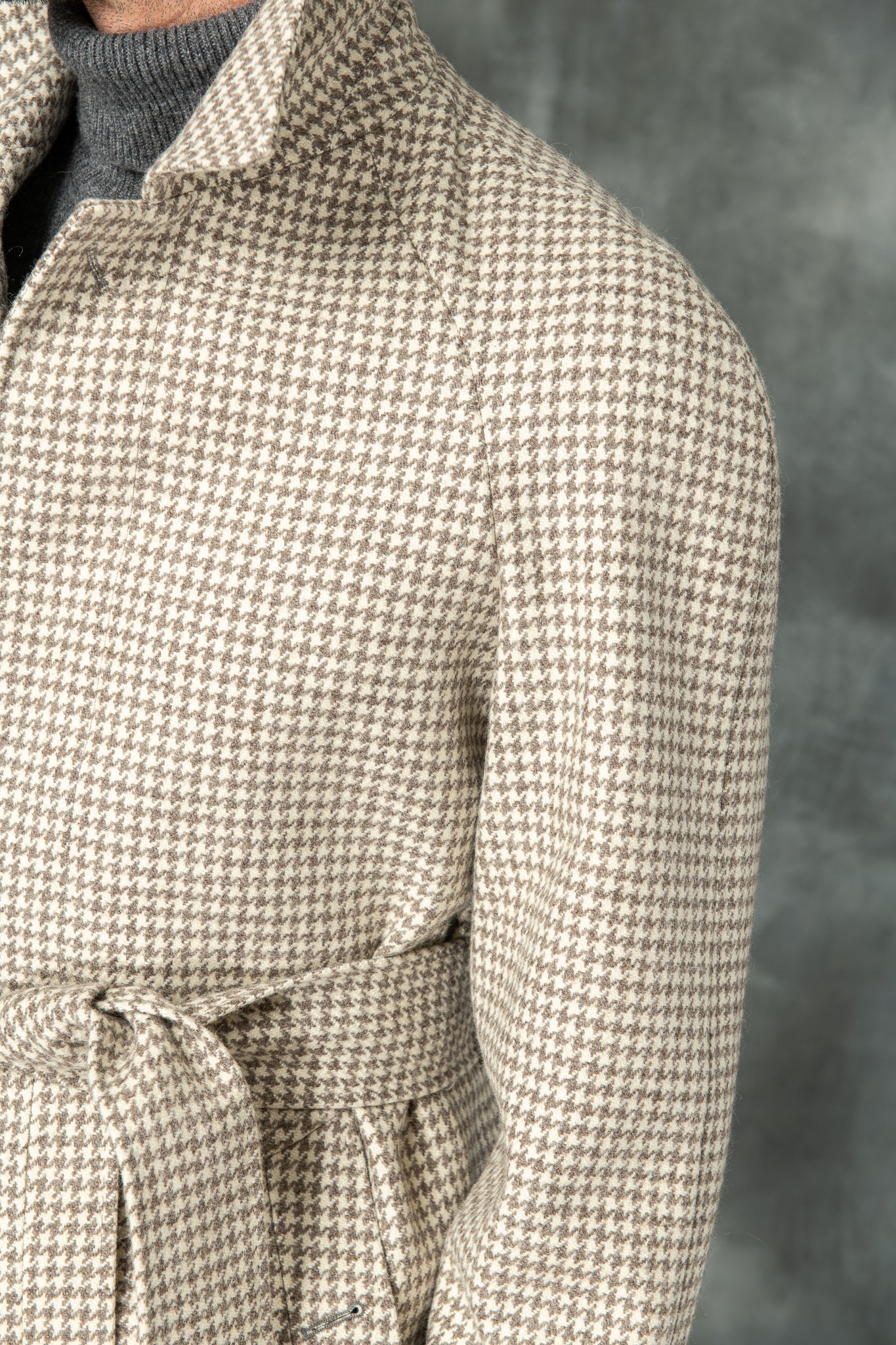 Houndstooth Raglan coat – Made in Italy