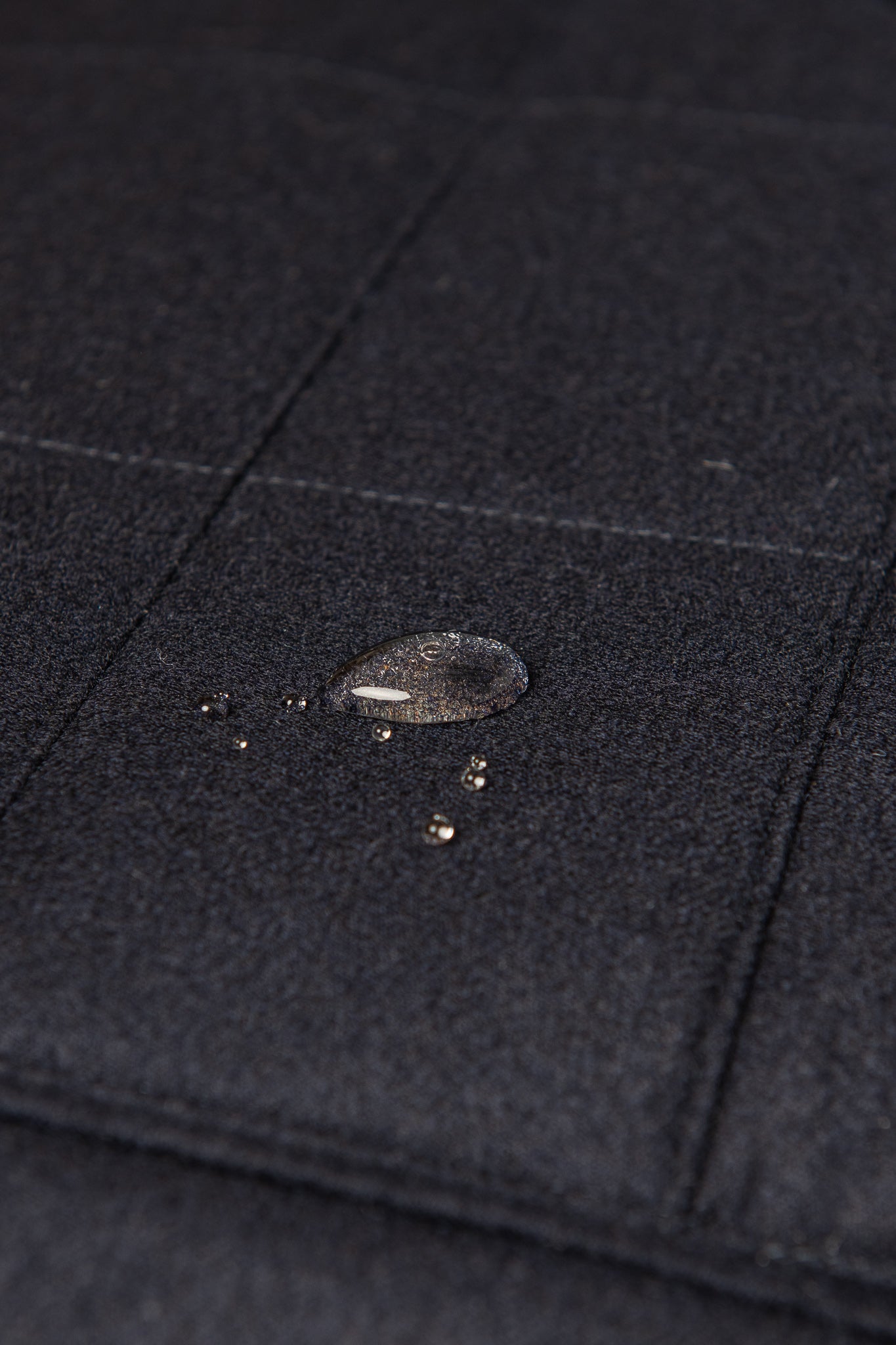 Blue down jacket in Loro Piana wool with Rain System®– Made in Italy