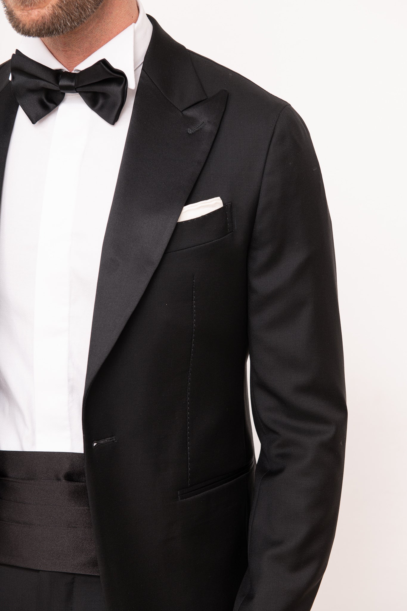 Fascia da smoking nera in seta - Made in Italy